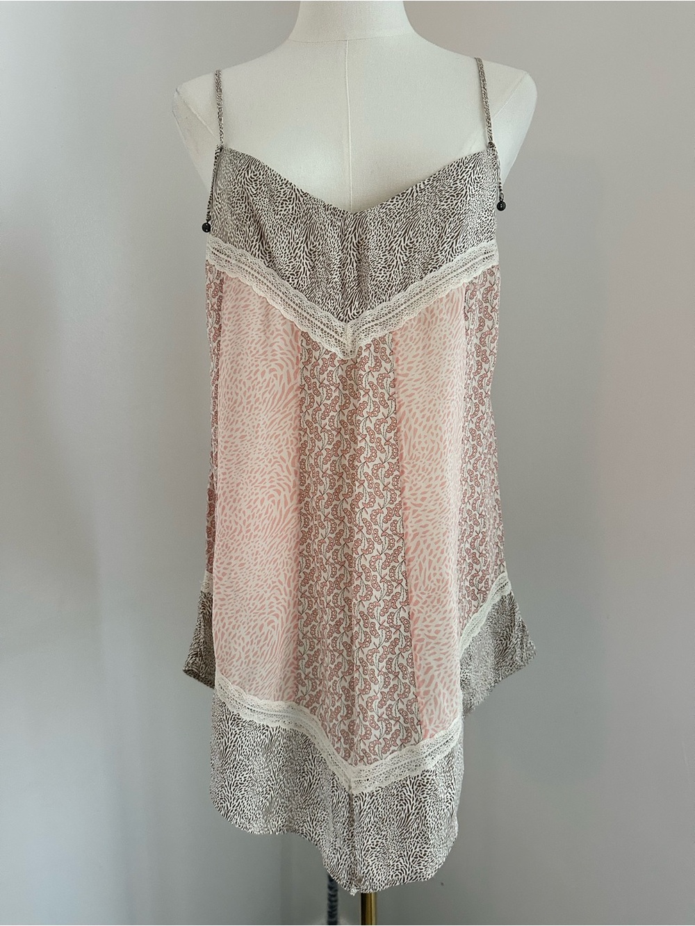 La Perla Women’s Lace-Trim Spaghetti Strap slip dress - Pink & Taupe
